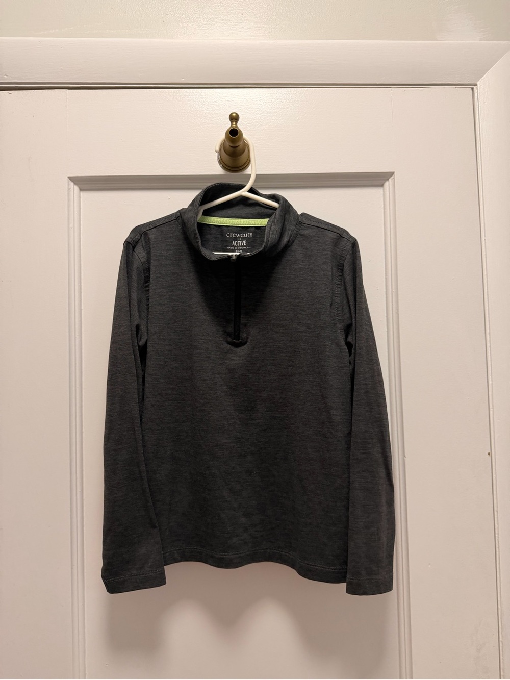Crewcuts Boys  Charcoal Zip-Neck Active Pullover